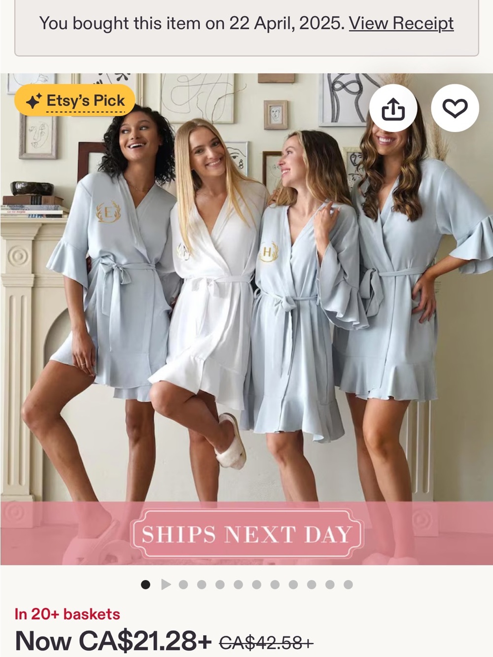 White Ruffle-Sleeve Open Front Robe - Picture 5 of 6